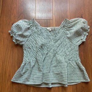 PacSun Women's Green and White Blouse